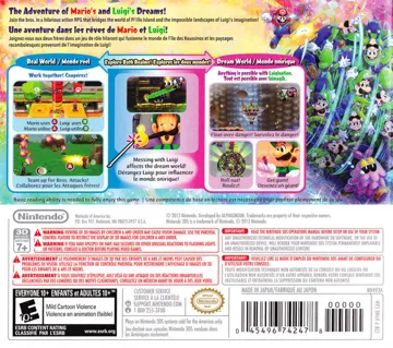 Mario & Luigi - Dream Team (Usa) box cover back